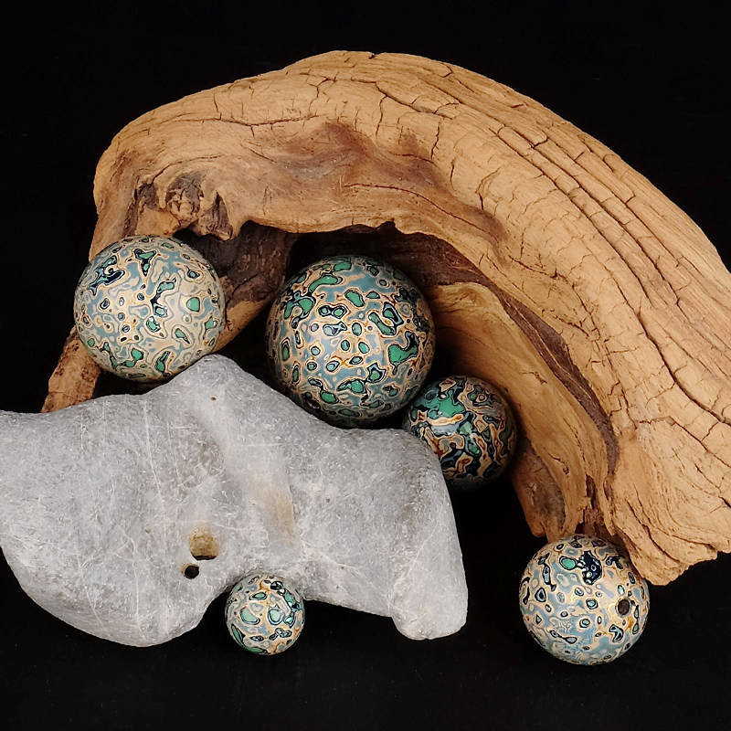 冬官大漆珠单珠子金虫工艺非遗螺钿漆器diy佛珠