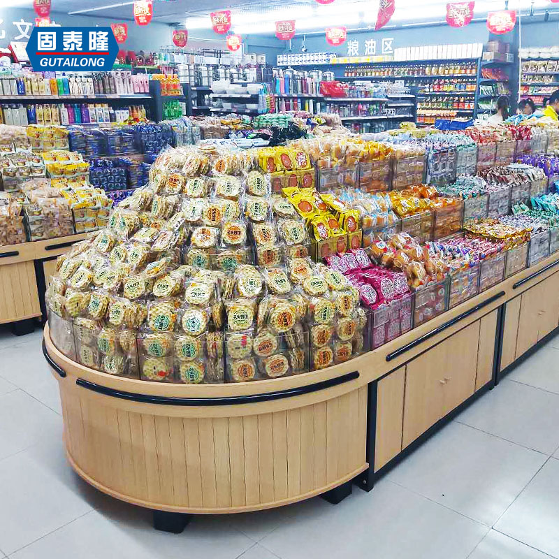 超市中岛散货货柜便利店干果陈列柜糖果零食休闲超市货架