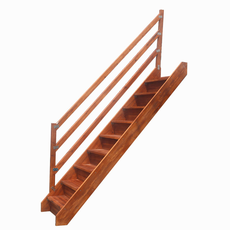 梯子木梯家用木质直梯登高梯爬梯室内扶手45度整体楼梯