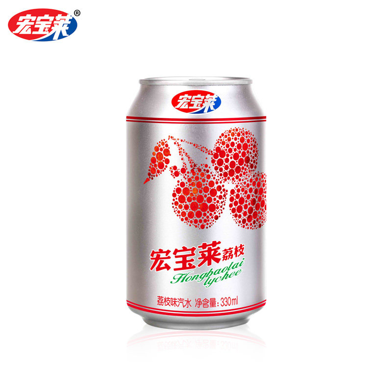 宏宝莱12罐装荔枝味汽水饮料