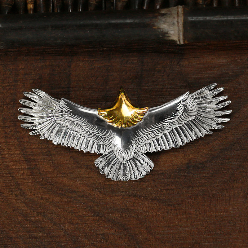 老鹰牛钝精工高桥吊坠大鹰中鹰小鹰铜头18k金鹰项坠