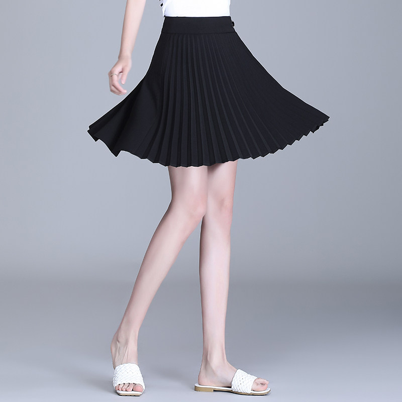 2021年小摆短裙显瘦夏季半身新款百褶裙片式一片半身裙