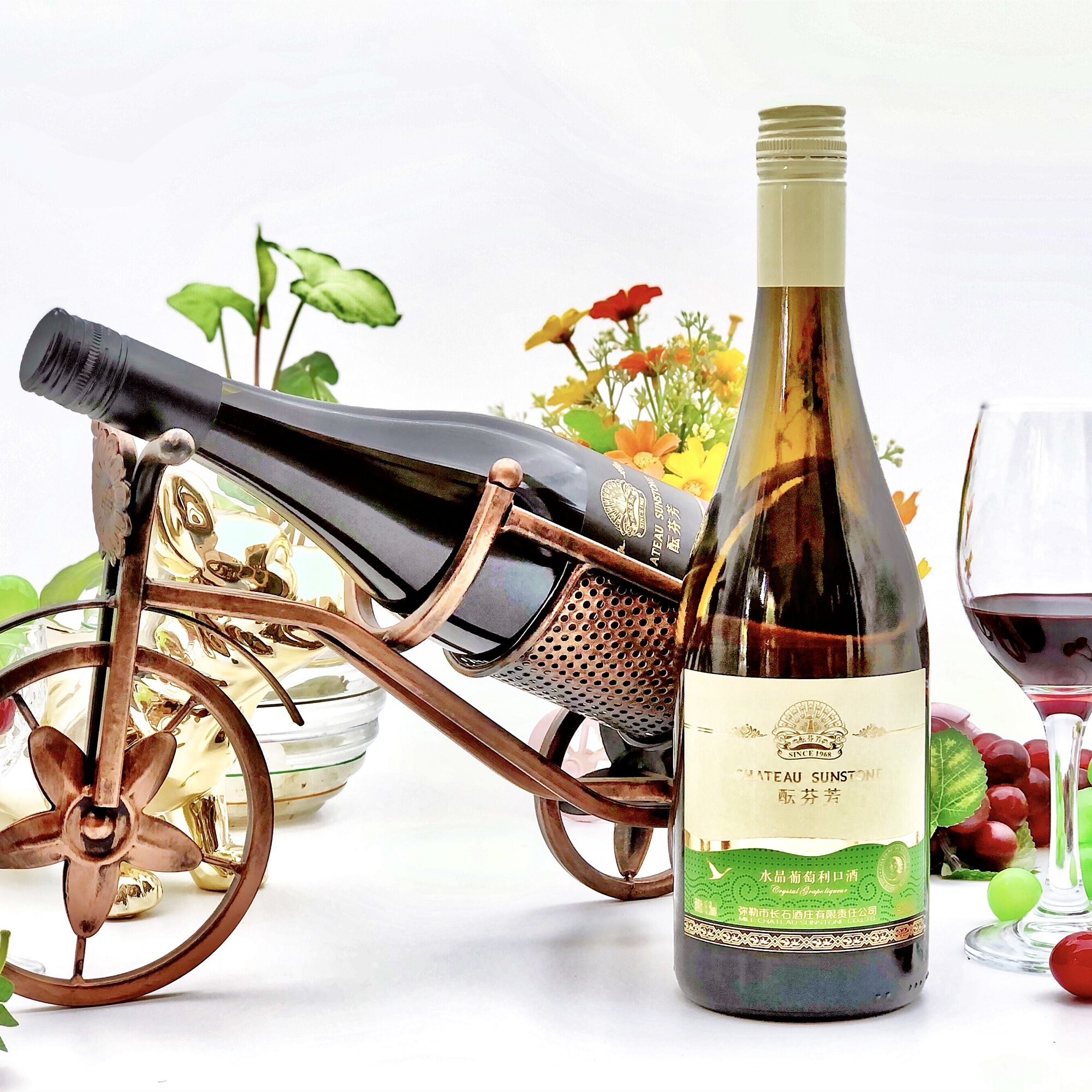 云南弥勒长石酒庄滇红芬芳玫瑰蜜利口水晶晶利干红静态葡萄酒