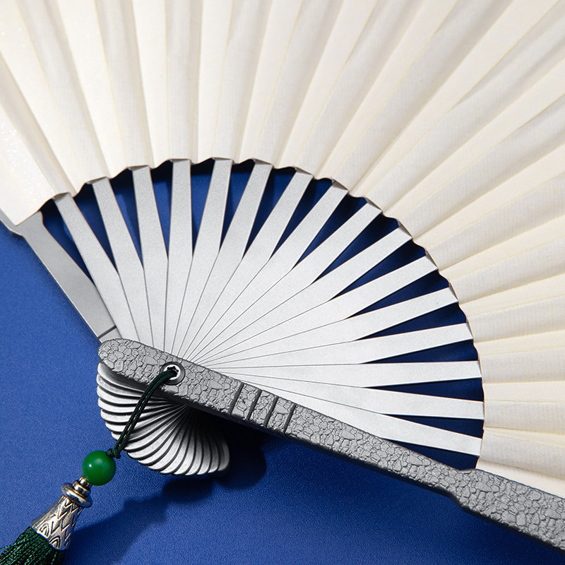 钛合金折扇九十寸八方扇子太极功夫防身金属战术扇菲戈fegve