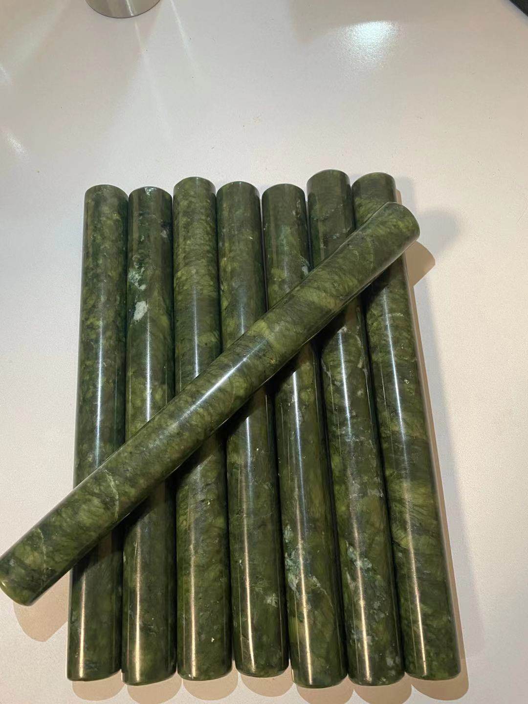 擀面杖天然玉石不粘面擀面棒饺子岫玉厨房用具包邮擀面杖