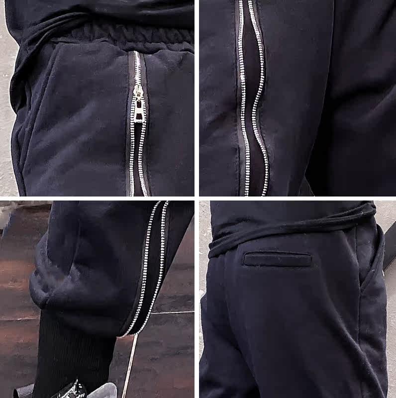 拉链裤子女2019秋冬新款韩版纯色弹力小脚裤松紧腰休闲裤长裤外穿