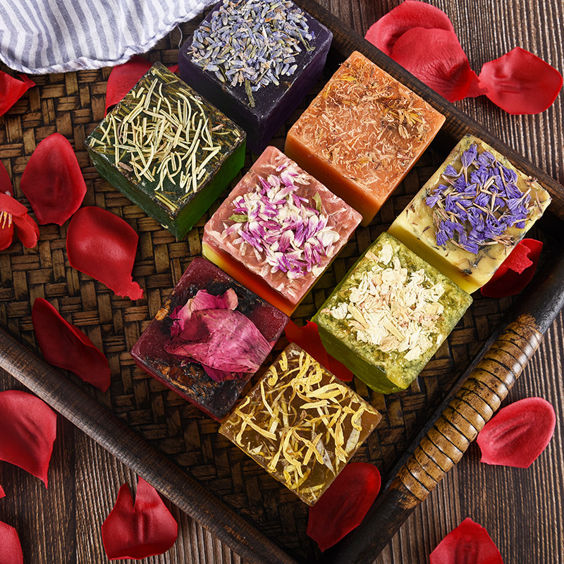 云南手工精油皂洗澡 沐浴 全身香皂鲜花皂玫瑰茶树薰衣草茉莉洗脸
