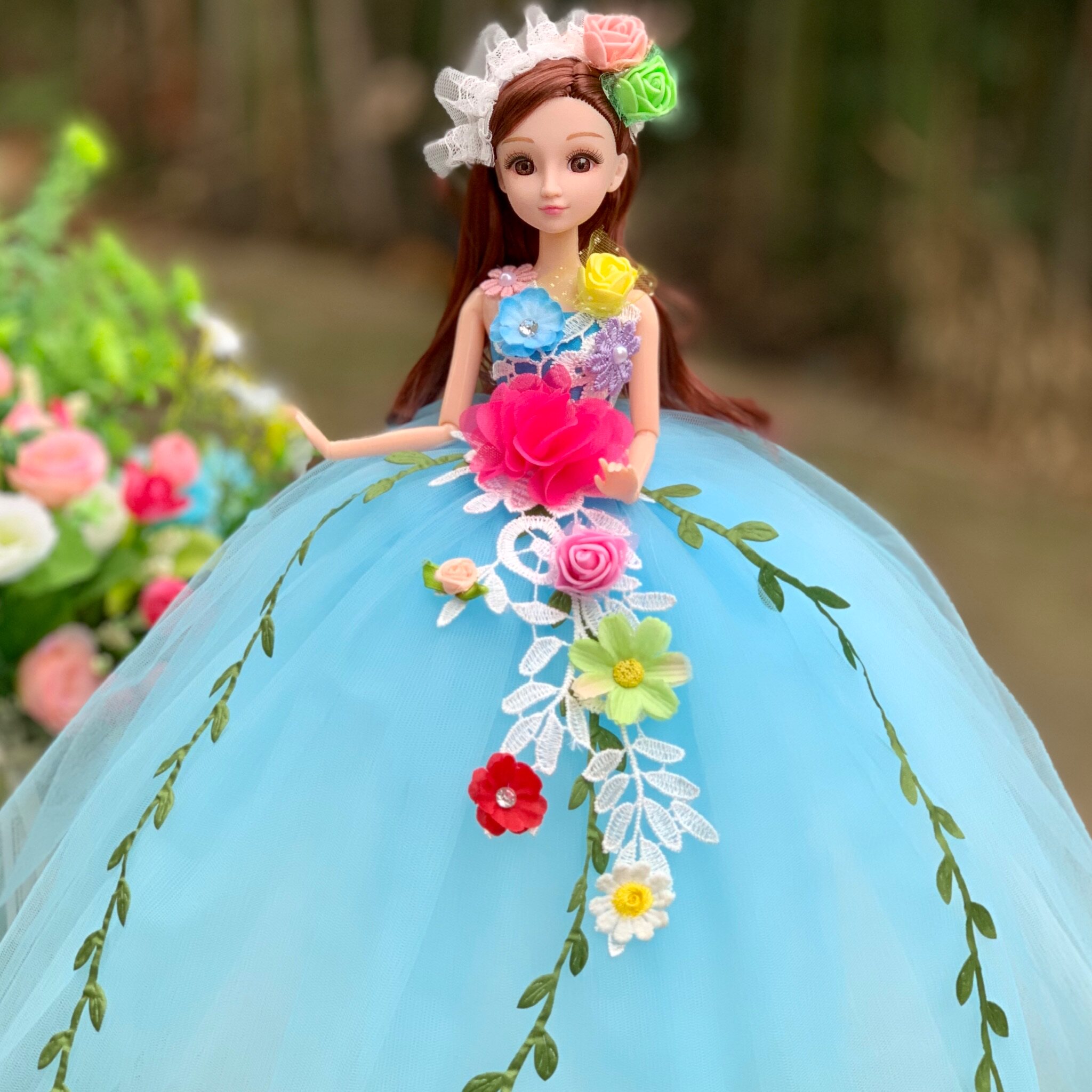 芭比娃娃婚纱大号百花花仙子公主玩具礼物女孩带盖瓶过家家玩具