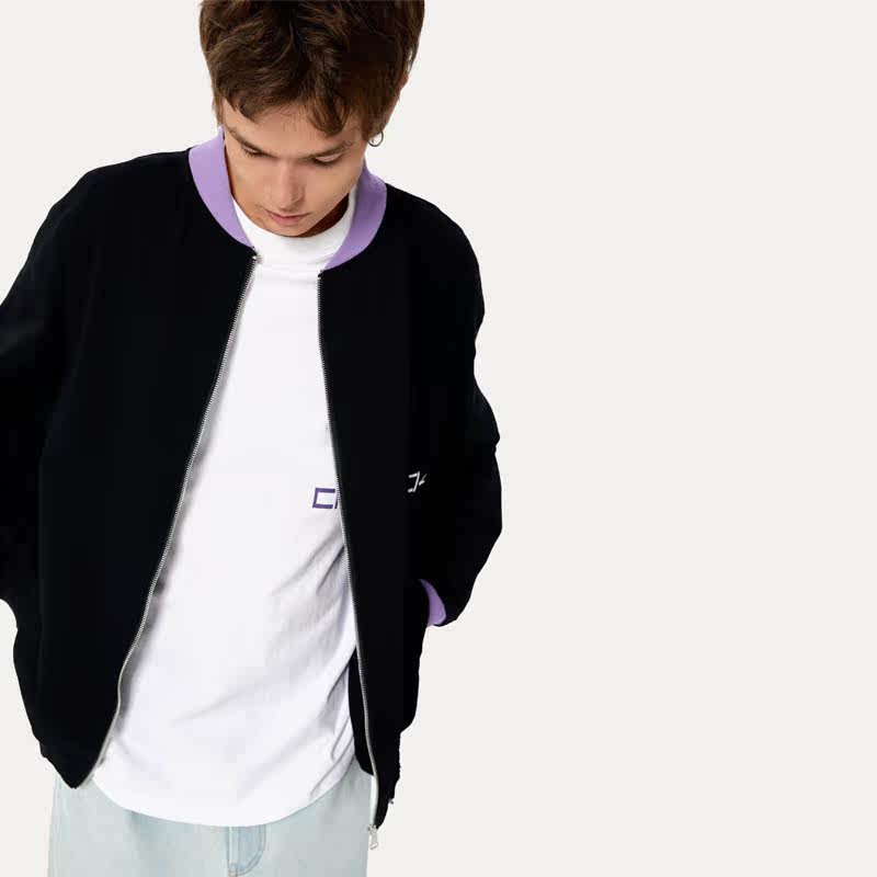 c14online结构紫领拼接卫衣秋冬新款街头潮流卫衣