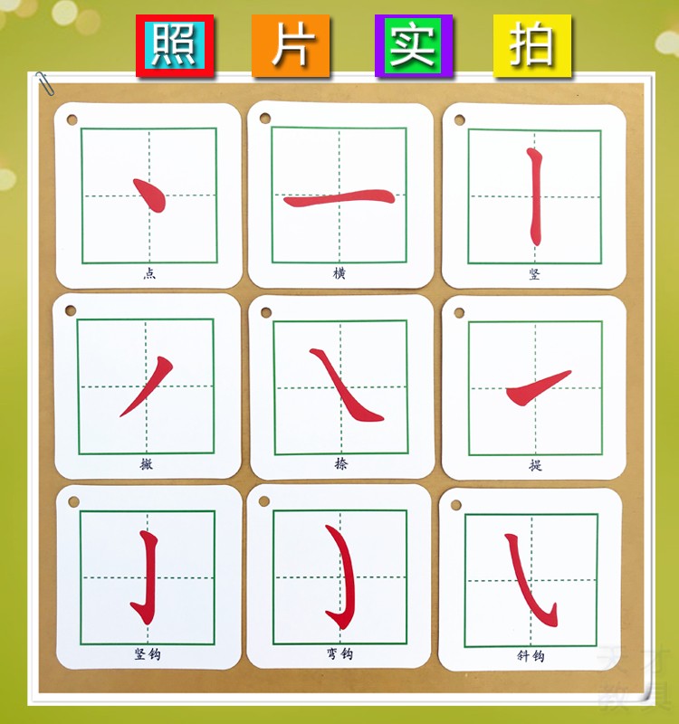 汉字笔画田字格偏旁部首笔顺幼儿园早教小学生认字玩具挂图