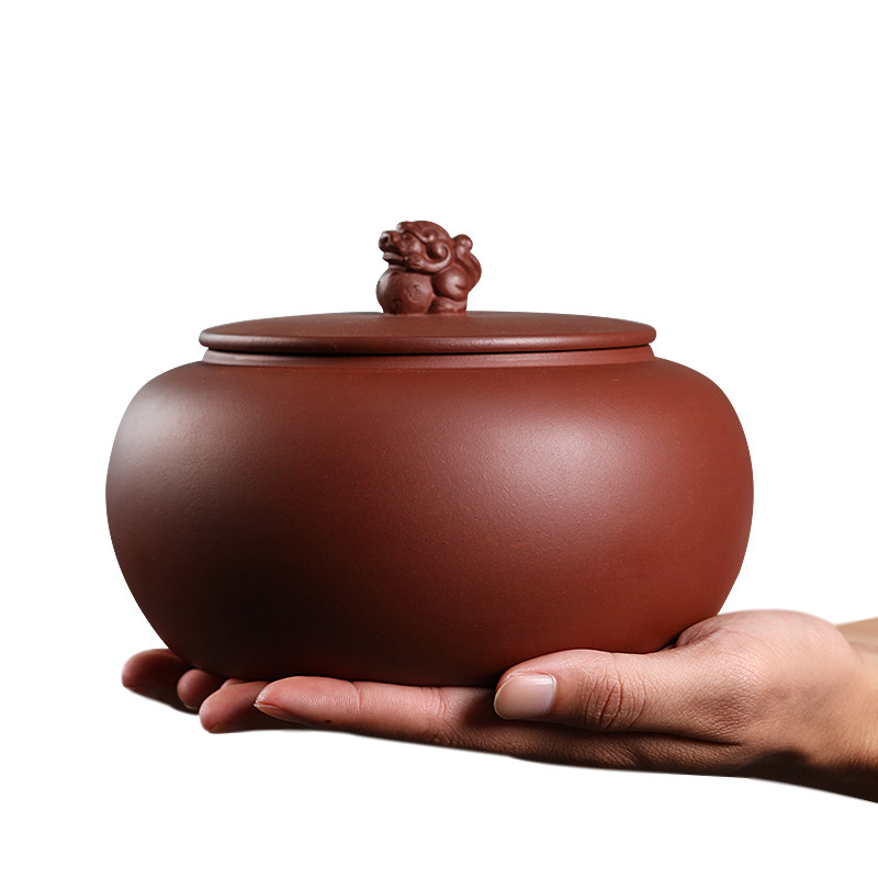 颐壶春宜兴紫砂茶叶罐家用醒茶罐大号一斤装存储罐原矿底槽清天禄