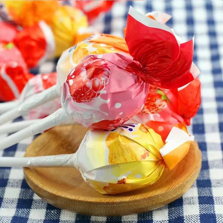 棒棒糖洋品俄罗斯进口如胜酸乳棒棒糖水果奶双色糖果