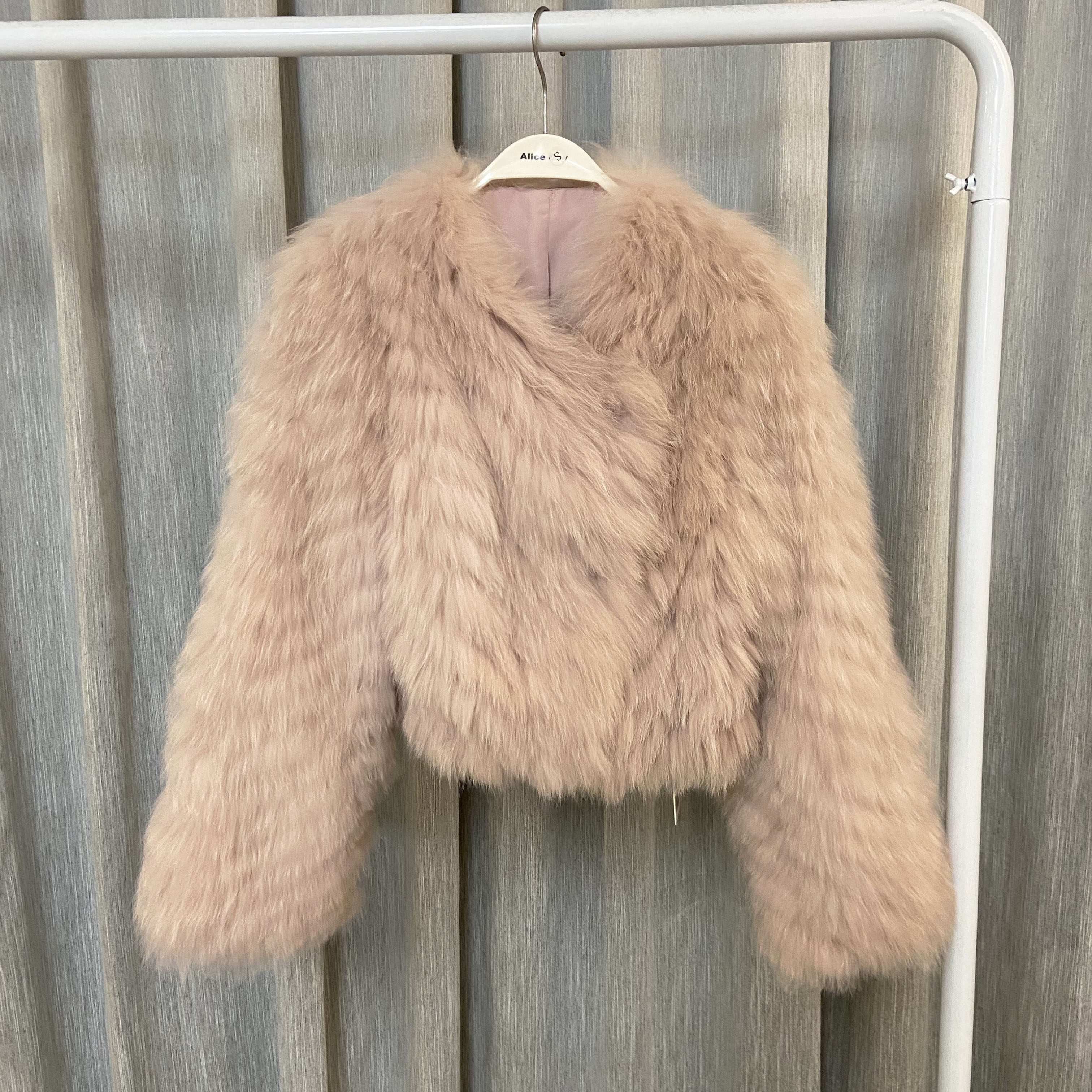 皮草夹克名媛款拼年轻女年外套花花家车条毛车条皮草