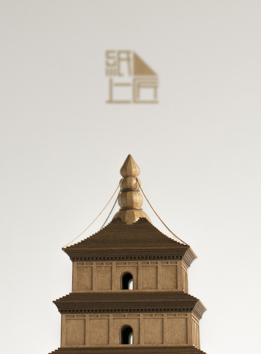 慈恩寺大雁雁塔纸上上匠手工模型中国古建筑佛塔场景