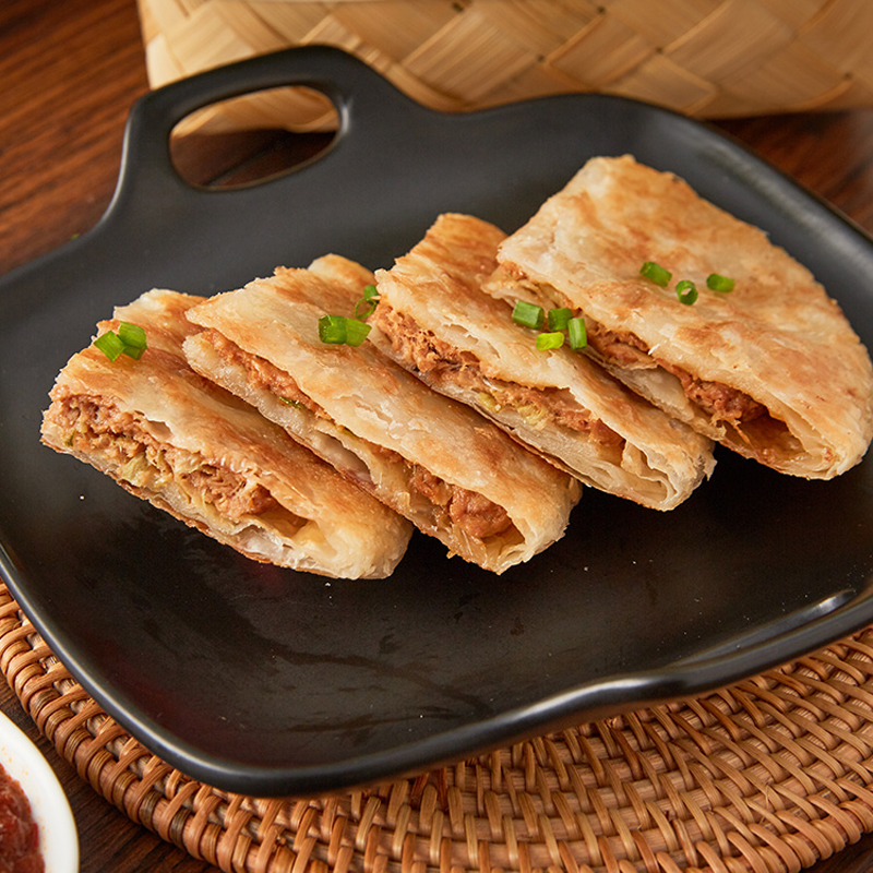 安井酥皮牛肉韭菜鸡蛋早餐薄手抓饼手抓饼葱油饼煎饼卷饼尚正鸿食品