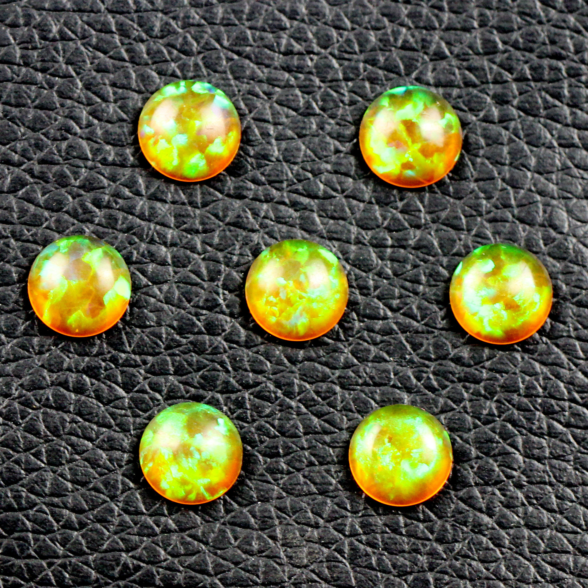 黄欧泊彩色男女饰品diy克拉澳宝合成宝石裸石戒指