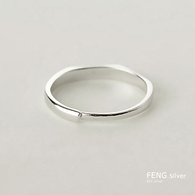 免费刻字925纯银切面菱形开口戒指 日韩男女情侣一对指环新款包邮