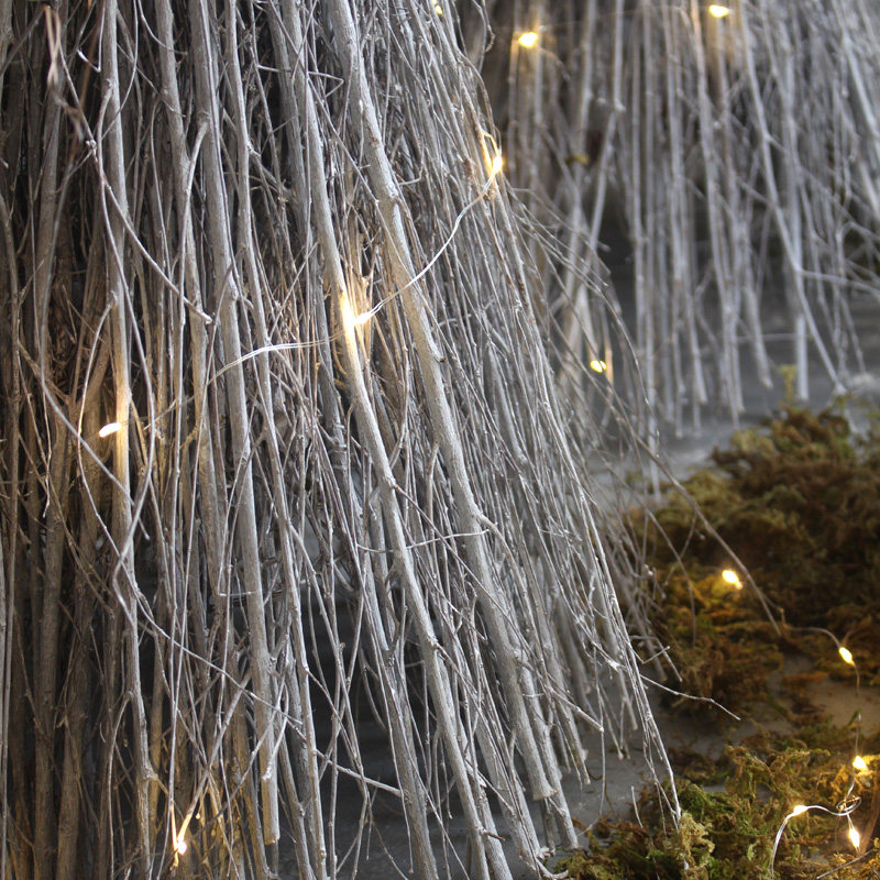 天然树枝圣诞树橱窗婚礼派对商场落地场景布置摆件