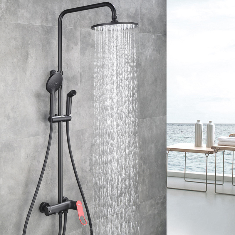 花洒套装箭牌卫浴美式黑色家用全铜宿舍淋雨淋浴花洒龙头套装