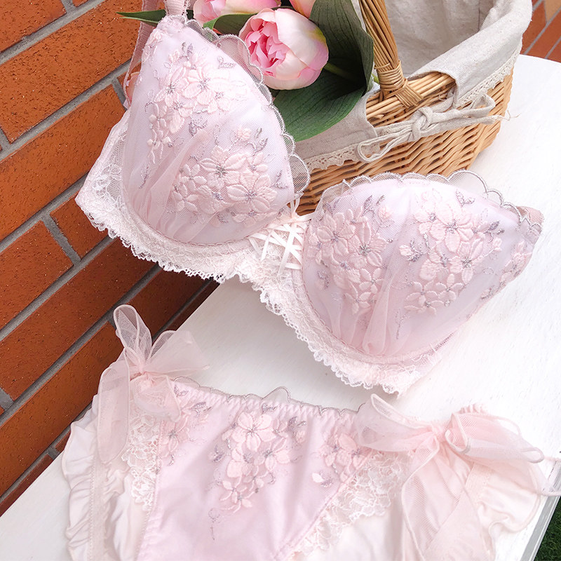 芭蕾梦纯蕾丝刺绣narue日本可爱少女文胸内衣文胸