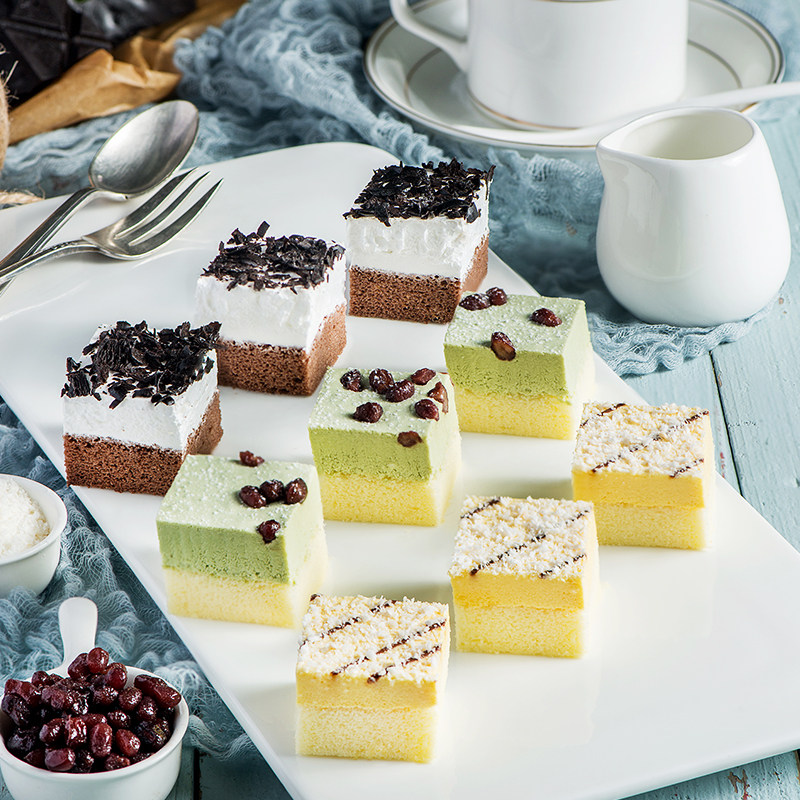 美臣自助餐小蛋糕商用甜品店酒店咖啡馆聚会下午茶点心整箱10盒