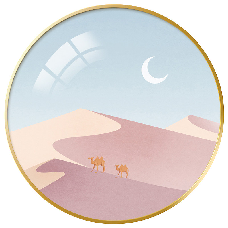 北欧清新卧室床头装饰画沙漠风景玄关客厅沙发现代装饰画