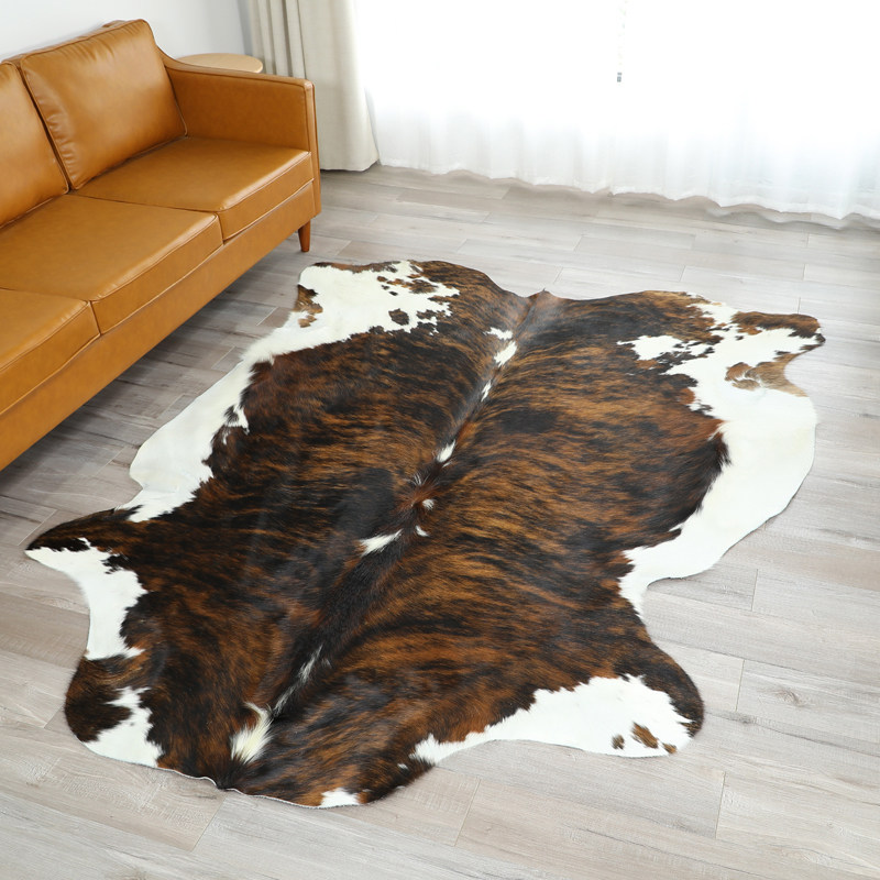 牛皮地毯茶几书房客厅奶牛虎纹真皮商务礼品领导地毯