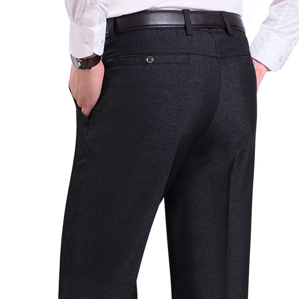 中老年休闲裤夏季薄款宽松西裤中年男士长裤子免烫春季男裤爸爸装