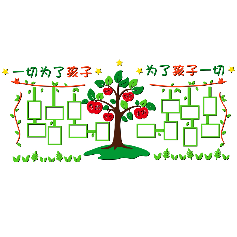 幼儿园照片树成成长树贴画亚克力3d立体培训班墙面墙贴