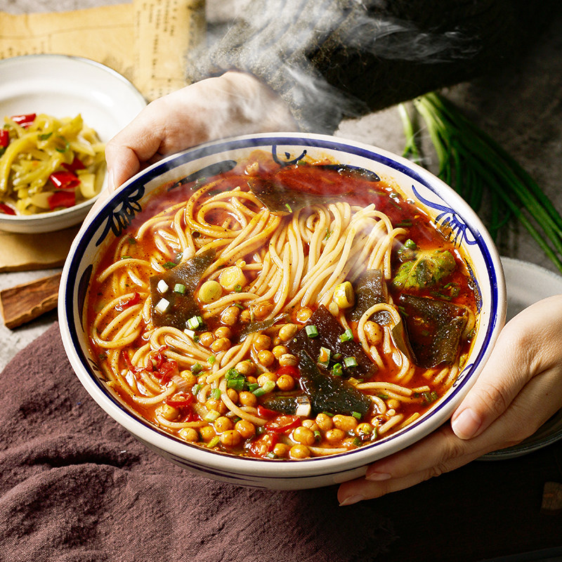 湖北特产襄阳海带面干碱水水面麻辣牛油味带面条