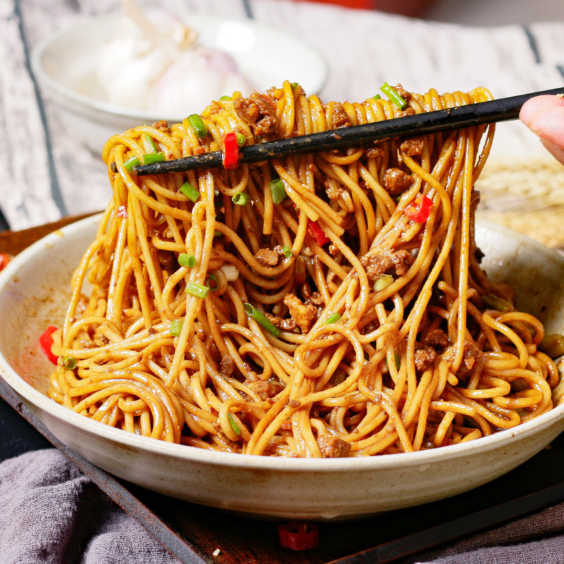 武汉杂酱热干炸酱面猪肉酱干碱面干拌面挂面面条