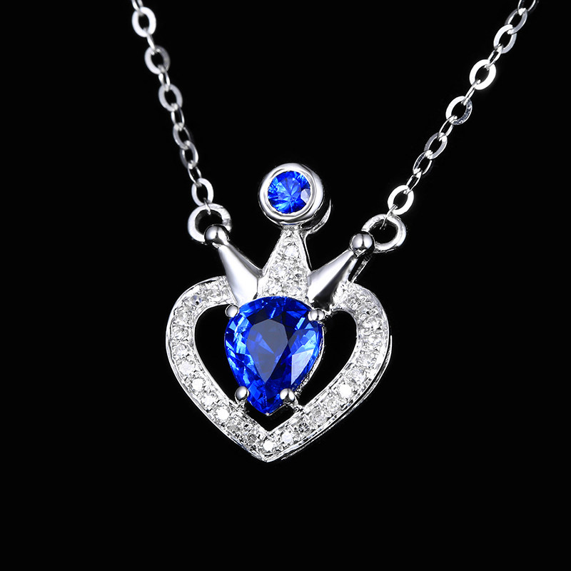 意禄镶嵌首饰款彩皇冠钻石珠宝金镶嵌18k项链颈饰