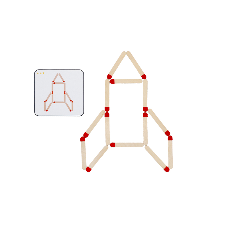 幼儿园大班益智区儿童创意拼图思维训练游戏火柴早教教具