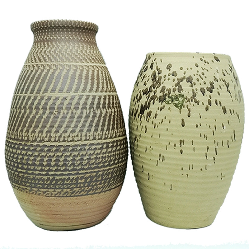 花瓶新款云南土陶陶罐粗陶免费打孔复古花盆花瓶