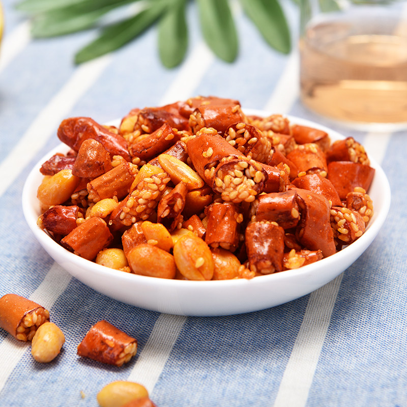 贵州特产小吃零食林卡香辣脆下酒菜辣椒花生芝麻香辣脆228g*2瓶