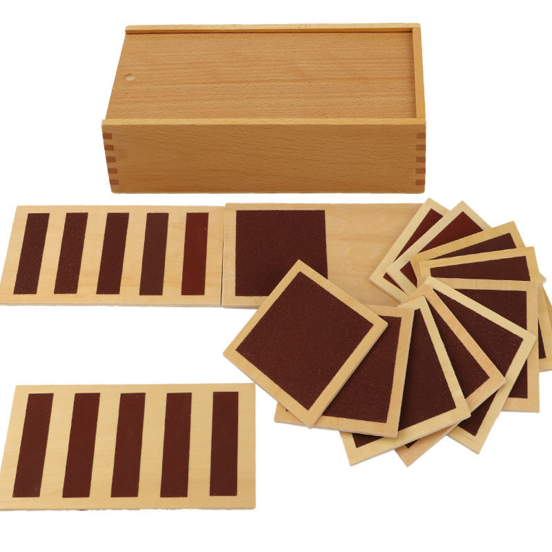 触觉蒙台梭利蒙氏教具长短3块触摸感官早教早教教具