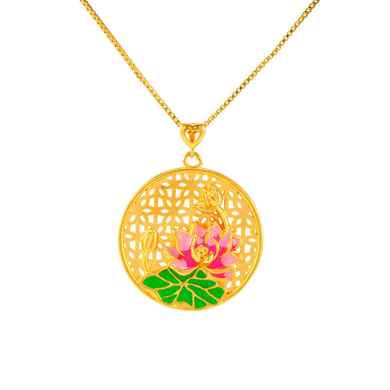 经典设计饰品首饰沙金吊坠小众民族项链黄金项链