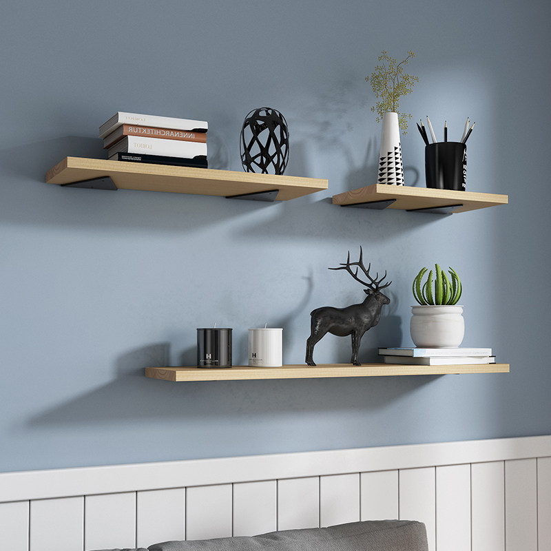 实木壁挂式一字隔板板墙面上装饰阳台客厅隐形搁板