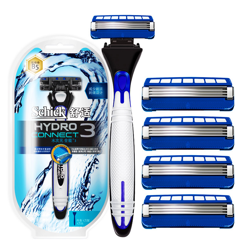 schick舒适剃须刀手动刮胡刀男士 全能3hydro吉列锋速3刀片 水次元