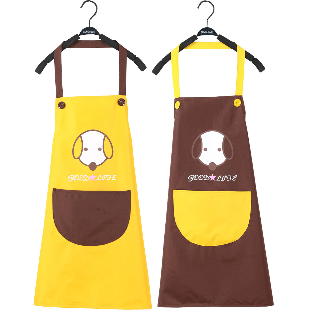 厨房防水围裙韩版时尚工作服成人罩衣定做定制logo印字广告包邮