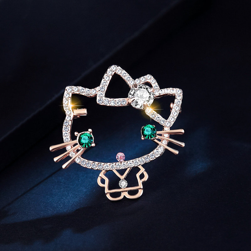 卡通大头猫小妹胸针可爱日系胸花简约学生森系胸针