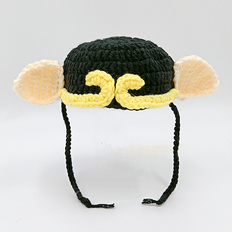 宠物宠物狗狗狗猫咪头套猪八戒针织毛线帽子财神爷帽子