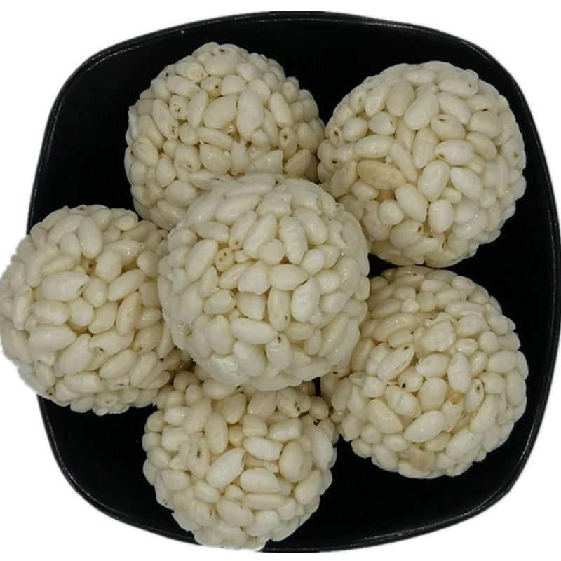 大米球米糖球东北老式花沾手工米花糖块怀旧膨化食品