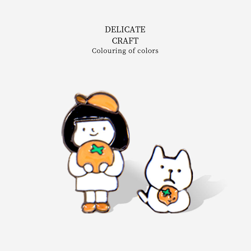 bacon橘子少女胸针可爱日系徽章领针包包配件胸针