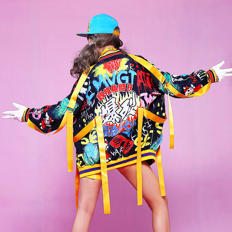 新款演出服潮男女歌手个性潮流摇滚织带大气夜店民族服装