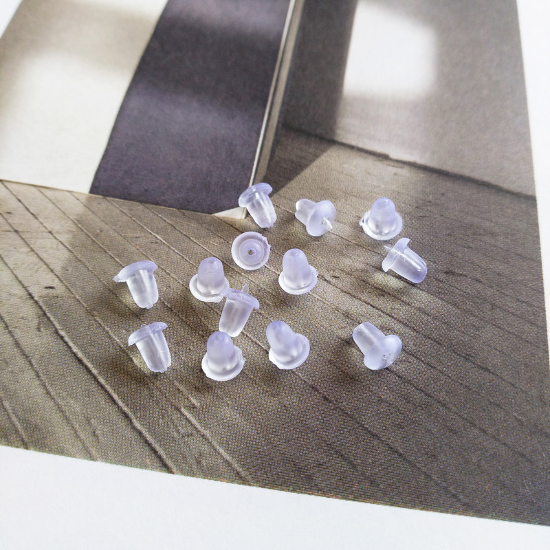 diy饰品配件透明橡胶塑料耳堵防止耳钉耳环掉的后皮塞柔软耳塞