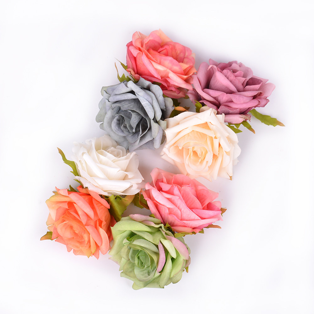 6cm森系卷边仿真玫瑰玫瑰花花头diy手工胸花仿真花