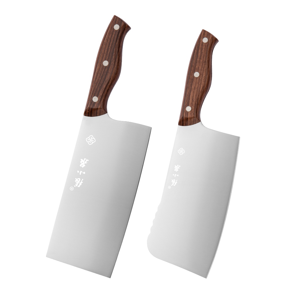 张小泉菜刀家用不锈钢锋利切片刀斩骨刀木柄正品菜刀