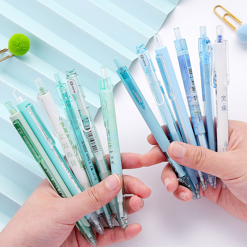 小槑同学速干中性笔按动女生黑色冷淡ins日系中性笔