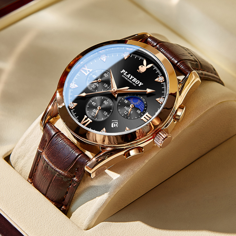 花花公子正品手表男士全自动机械表2021新款十大学生潮流品牌男表